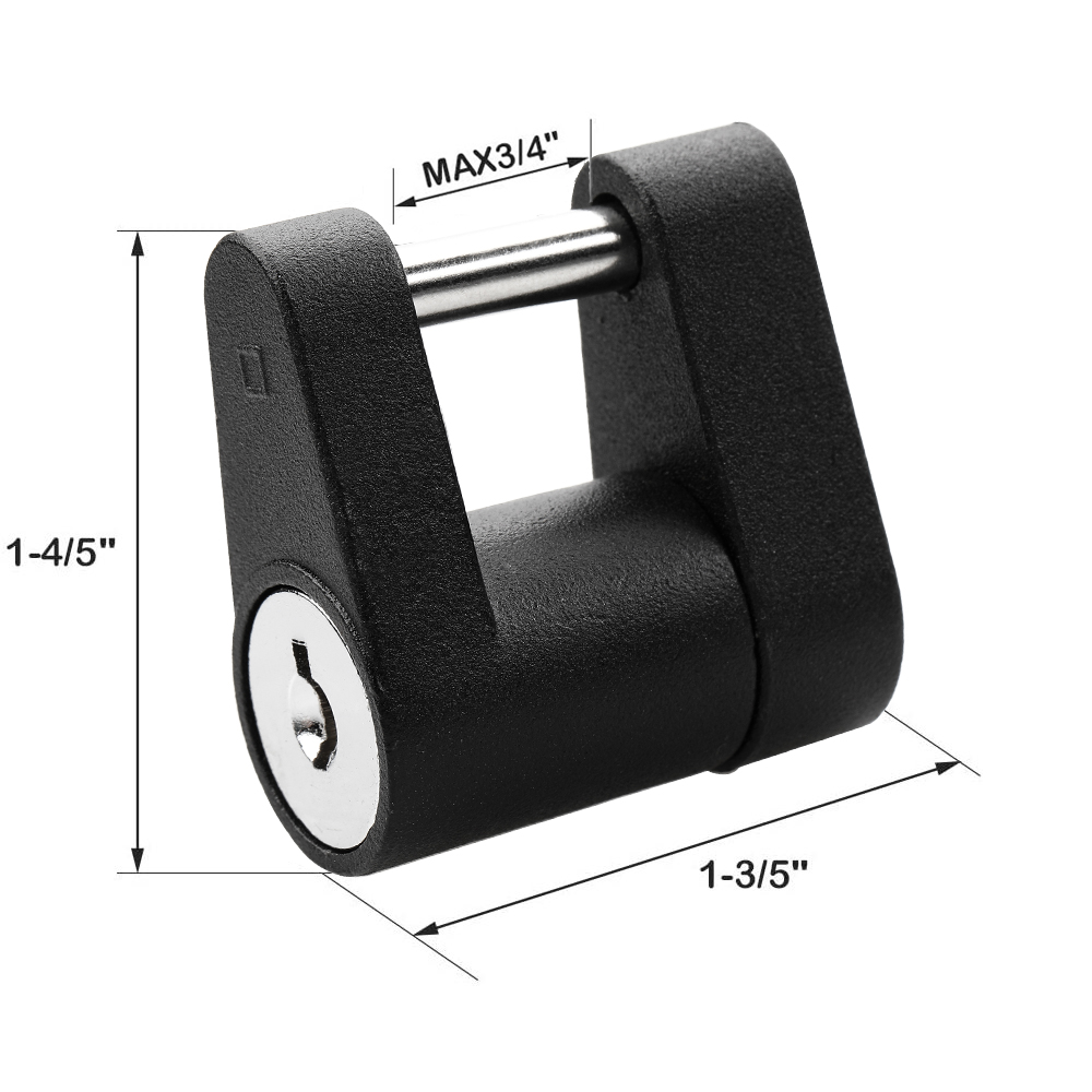 Lock RETRUE Trailer Tongue Coupler Lock, Dia 1 4 Inch 3 4 Inch Span For Tow Boat Rv Truck Cars Coupler Pack Of 2 Black Trailer Hitch