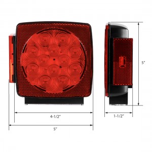 101001 12V Submersible LED Trailer Tail Light Kit for Under 80 Inch