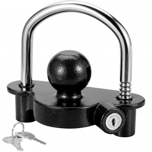 Funmit Set Blocco Gancio Di Traino Universale Giallo - 1/2'' E 5/8'', 3 Serrature Con Stessa Chiave, Antifurto Per Rimorchi