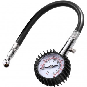 102060U Tyre Pressure Tire Gauge with Flexible Air Hose 100 PSI Accurate ANSI