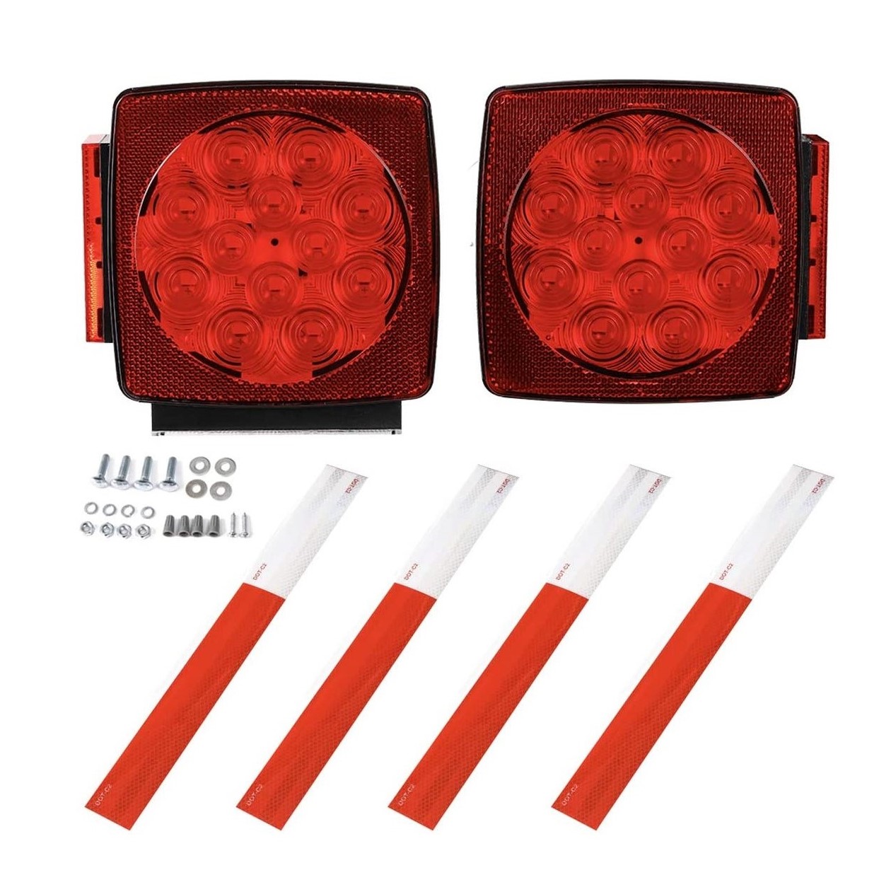 101001F 12V LED Submersible Left and Right Trailer Lights With Reflective Strips Featured Image