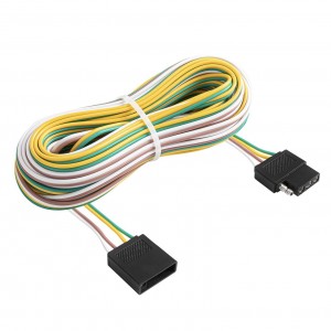 102083C 25FT 4 Pin Trailer Lub Teeb Hlau Harness Extension Wiring Connector Rau Tsheb RV