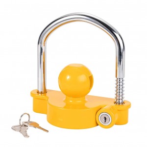 11600U Wajibu Mzito Trela ​​ya Manjano ya Universal Hitch Coupling Lock Tow Ball Coupler Lock