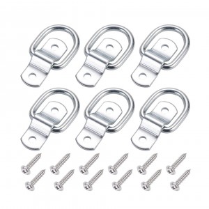 102074 D Ring Ratchet Tie Down Anchors 1/4″ Heavy Duty Iron Trailer Tie Down Hooks With Screws