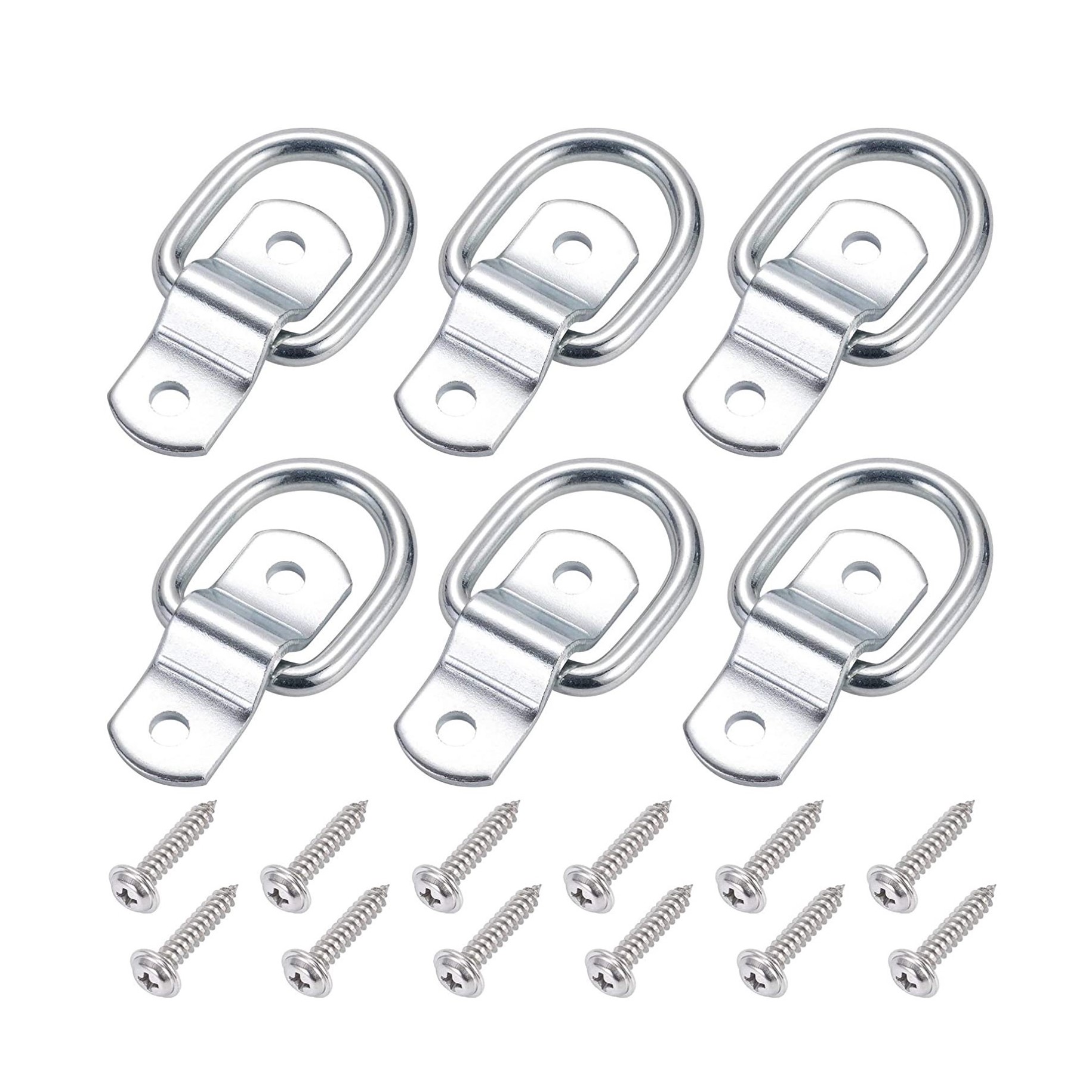 5-Pack Lashing Rings D Ring Strap Tie Down Load Anchor Trailer Pivoting Buckle 