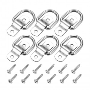 102074S 1/4″ Stainless Steel Trailer Tie Down Hooks D Ring Tie Down Anchors With Screws
