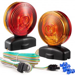101506W 12V Amacala amabini 55 Pounds Magnetic Towing Light Kit for Trailer RV Boat Truck