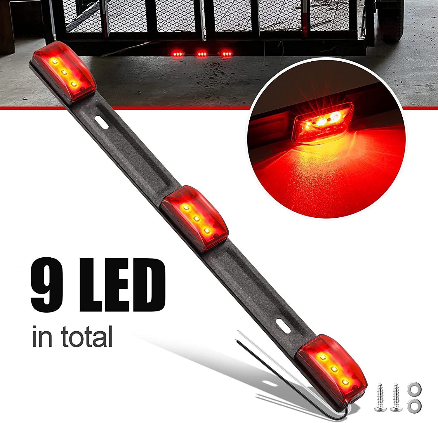 101222 12V LED Trailer Light Bar Light Tail Light Bar Waterproof Red Bar Light For Truck Trailer Featured Image