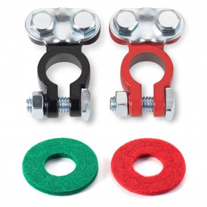 10325 Lead Battery Terminals Color Coded Set Top Post Connectors Clamps