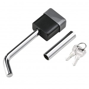 11303 1/2 Inch Trailer Padlock Trailer Hitch Receiver Lock Pin ជាមួយនឹងបំពង់បន្ថែម 5/8 អ៊ីញ