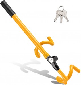 10333 Twin Hooks Steering Wheel Lock with Adjustable Length for Car