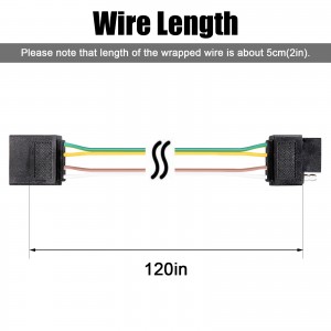 102083B Conector de fiação plana de 4 vias bitola 18 4 pinos chicote de fios de luz de reboque