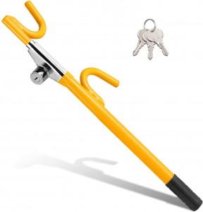 10338 Max. 17” Heavy Duty Anti-Theft Yellow Steering Wheel Lock