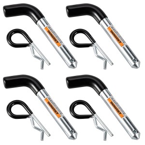 7005 Trailer Hitch Pin & Clip 5/8 Inch Diameter with Rubber-Coated Vinyl Black Grip