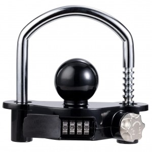 7009 Black Anti-Theft Combination Coupler Lock Hitch Lock bakeng sa ho Towing Trailers