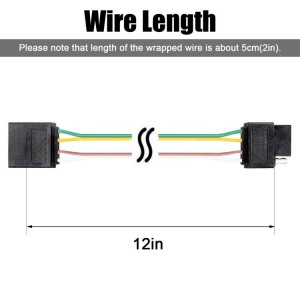 102083 4 Pin Trailer Light Wire Harness Extension For Trailer Boat Car RV Truck