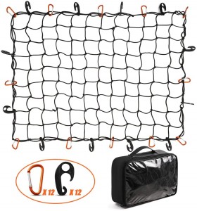 102038 Bungee Cargo Net 3x4Ft Lori Landarua Inanyoosha hadi 6x8Ft kwa Pickup Trailer RV