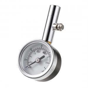 102057 Heavy Duty Tire Pressure Gauge Chrome Plated Single Chuck Dial Wheel Pressure Tester