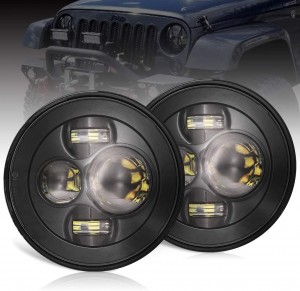 101213 7″ Round Jeep LED Headlights with High Low Beam Lights for Jeep Wrangler