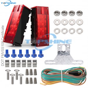 101002E 12V Led Rectangular Waterproof Trailer Tail Lights Kit