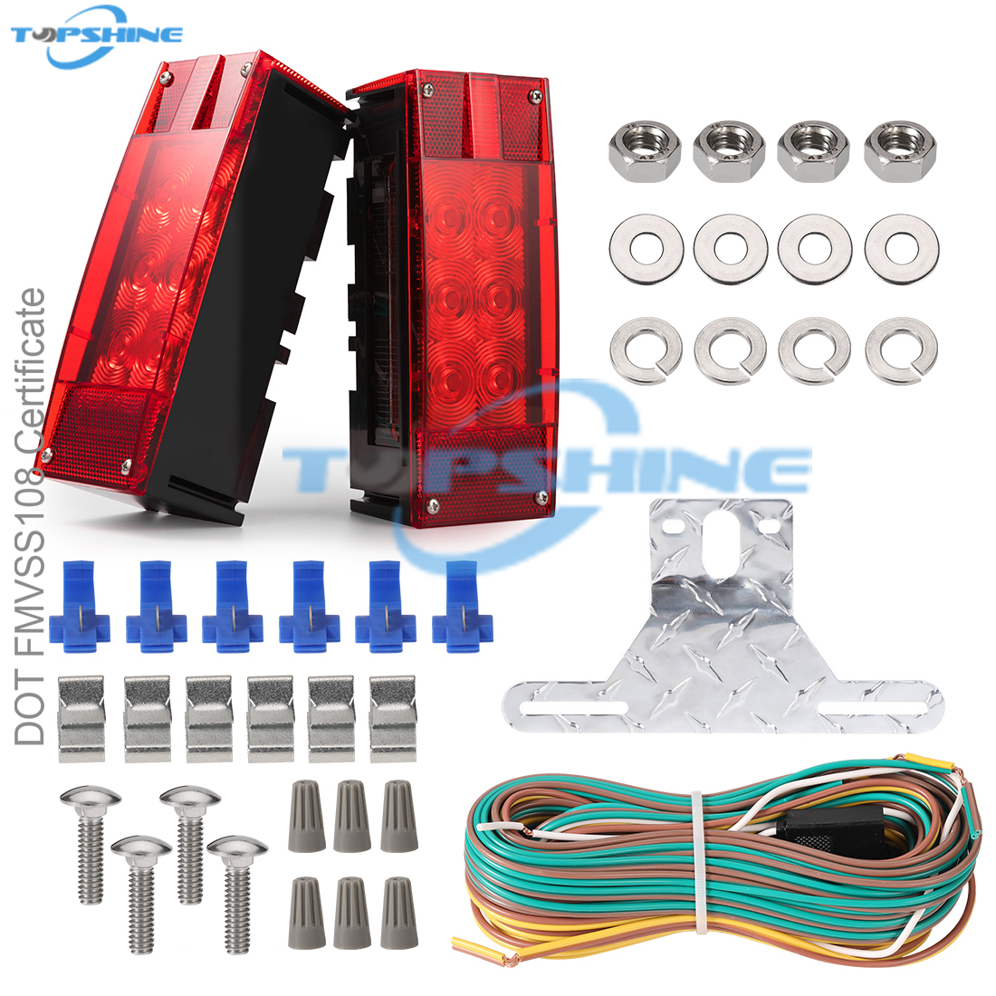 Europe style for Wireless Magnetic Trailer Light - 101002E 12V Led Rectangular Waterproof Trailer Tail Lights Kit  – Goldy