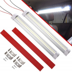 101224 13 hüvelykes, 72 LED-es belső fénysor, 12V/24V lakóautó szalaglámpa BE/KI kapcsolóval