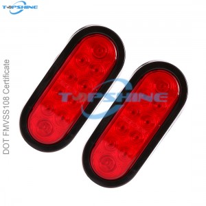 101012PR 6 'īniha Waterproof Oval LED Trailer Lights Stop Turn Signal Tail Brake Lights