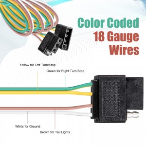 102083D 30FT Trelar Copr Pur Golau Wire Harnais Estyniad Wiring Connector