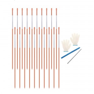10300 20 шт. 48-дюймовые отражатели для подъездных дорожек диаметром 1/4 дюйма оранжевые стекловолоконные снежные колья со светоотражающей лентой