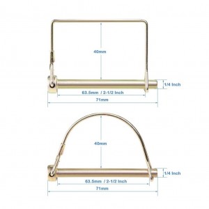 102037 1/4 pous Sekirite Trelè Coupler PIN Arbr Locking PIN