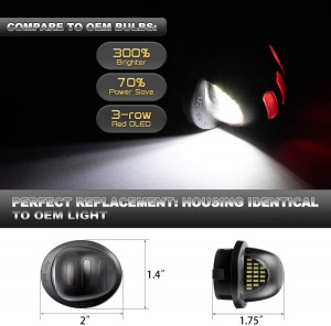 101509 LED License Plate Light Tag Light Lamp Kun Ruĝa OLED