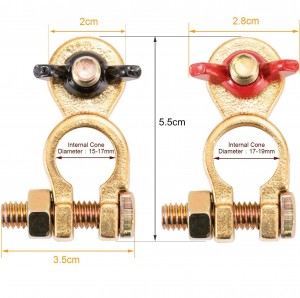 102065 Roj teeb Terminals 12V / 24V Khoom tooj dag Clamps Connectors