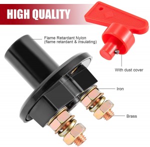 102068U Battery Isolator Switch 12V/24V Rotary Brass Terminal for Car Truck