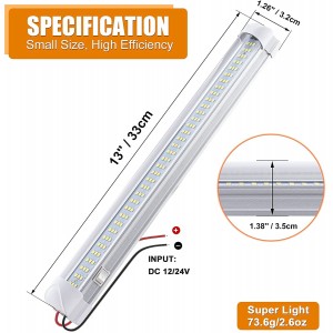 10307 Llain Golau Dan Arweiniad 12V/24V 13″ Bar Golau Dan Arweiniad Golau Mewnol Ar Gyfer Tryc