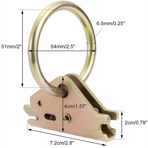 102079 Steel E-Track O Ring Tie Down យុថ្កាសម្រាប់ការគ្រប់គ្រងទំនិញ