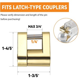 11411 1/4 Pulzier Brass Plating Trailer Hitch Coupler Lock Pin