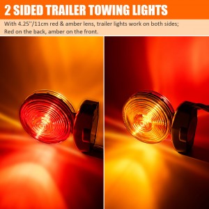101506W 12V Two Sided 55 Pounds Magnetic Towing Light Kit for Trailer RV Boat Truck