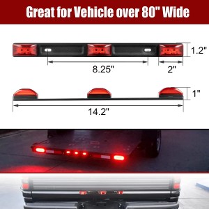 101222 12V LED Trailer Light Bar Light Tail Light Bar Անջրանցիկ կարմիր բար լույս բեռնատարի կցասայլի համար