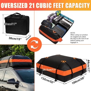 10323 21 Cubic Feet Car Rooftop Cargo Carrier Heavy Duty Bag