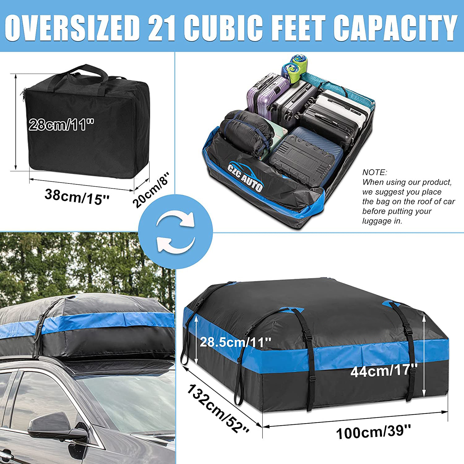 China 10323A 21 Cubic Feet Car Rooftop Bag Roof Top Luggage Bag factory ...