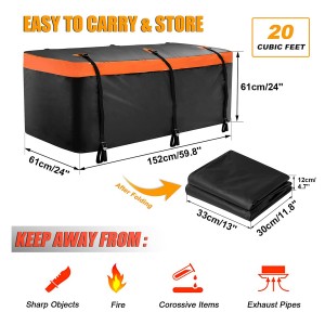 102003C Orange Hitch Cargo Carrier Bag 20 cu. ft Waterproof Cargo Traveling Bag