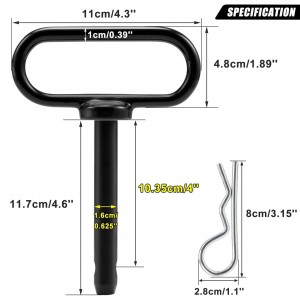10305D High Quality Hitch Pin 5/8 x 4 Inch Handle Pin Tractor Pin With Clip