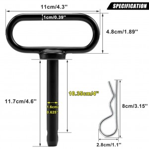 10305D פין טרקטור באיכות גבוהה 5/8 x 4 אינץ' פין ידית טרקטור עם קליפ