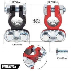 10325 Lead Battery Terminals Color Coded Set Top Post Connectors Clamps