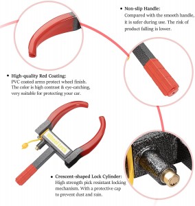 10332 Trailer Wheel Lock Security Tire Lock Anti Theft Lock With 3 Keys