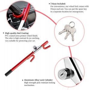 10337 Universal Double Hook Retractable Car Steering Wheel Lock