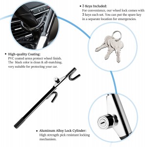 10339 Anti-Theft Car Lock Steering Wheel Lock With 3 Keys