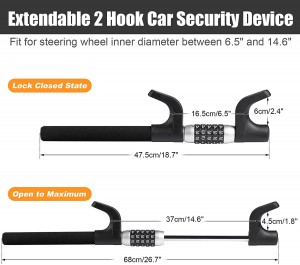 10348 Car Steering Wheel Lock Keyless 5 Digit Combination Password Code