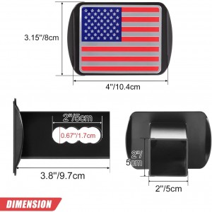 10400 Приклучок за ресивер за влечење на капакот на кука за приколка со американско знаме