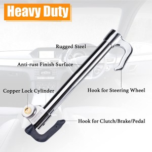 10340 Steering Wheel Brake Lock Anti-Theft Security Retractable Double Hook